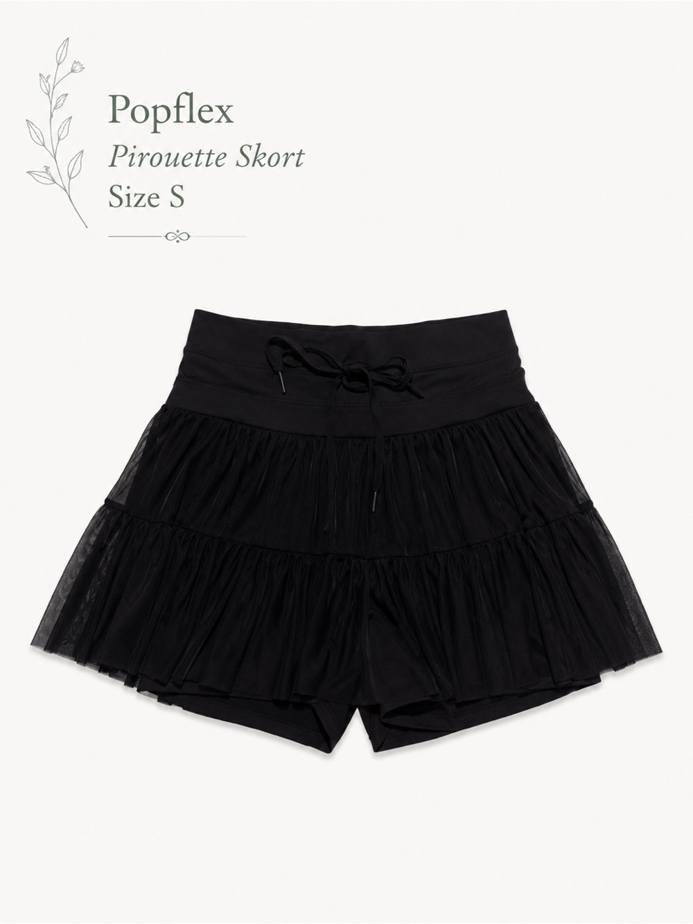 POPFLEX Black Pirouette Layered Skort